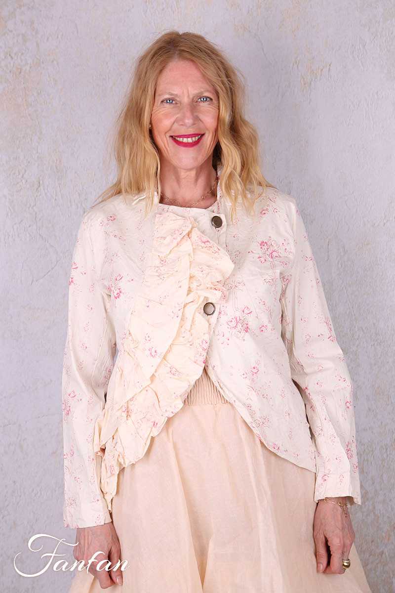 Les Ours Veste courte Anethi Liberty bouquet en popeline