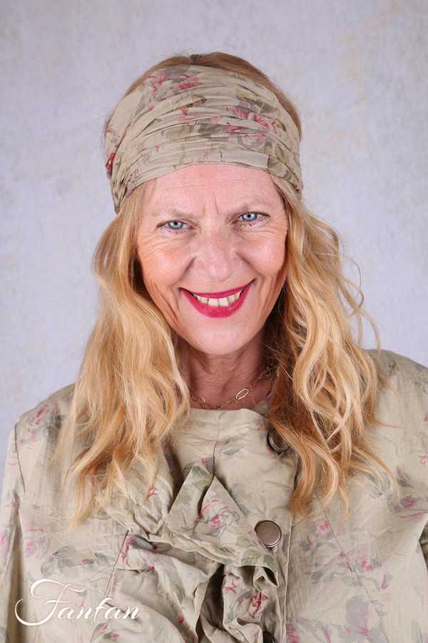 Les Ours Bandeau Fleurs verveine coton