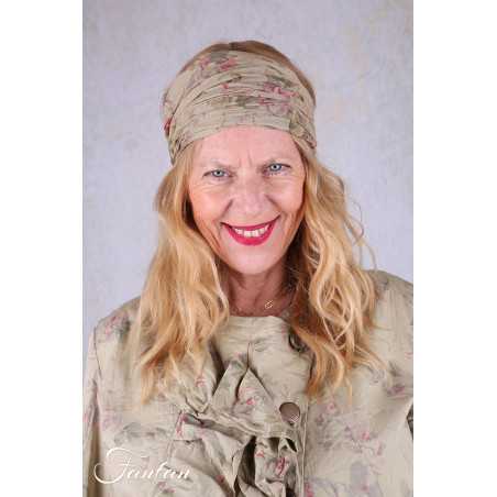 Les Ours Bandeau Fleurs verveine coton