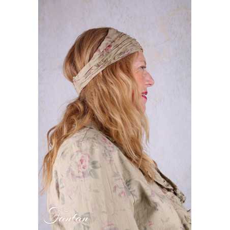 Les Ours Bandeau Fleurs verveine coton