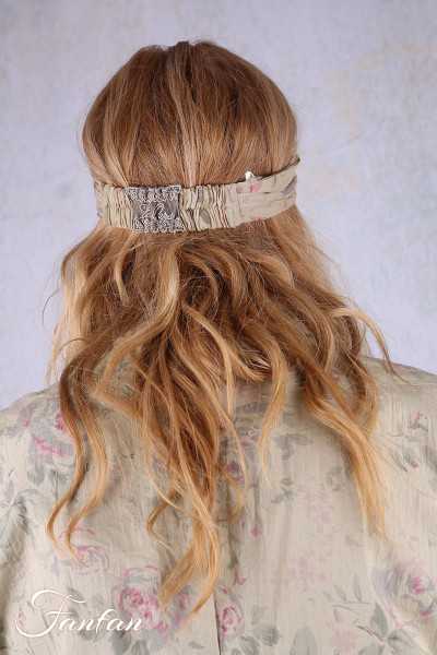 Les Ours Bandeau Fleurs verveine coton