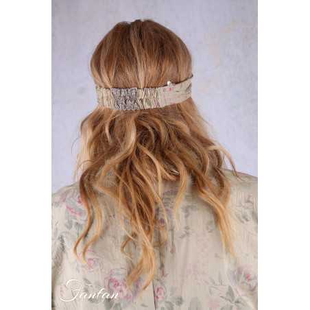 Les Ours Bandeau Fleurs verveine coton