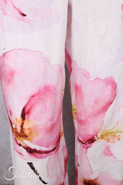 Dolcezza Pantalon 26684 Yuri Kraft Lin à fleurs