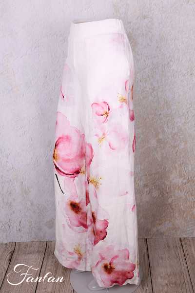 Dolcezza Pantalon 26684 Yuri Kraft Lin à fleurs