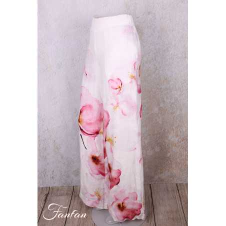 Dolcezza Pantalon 26684 Yuri Kraft Lin à fleurs