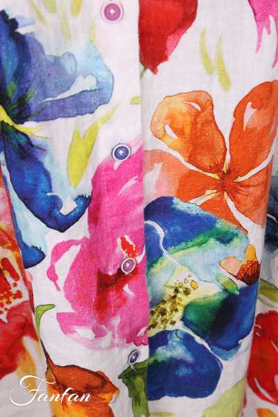 Dolcezza Jupe 26701Basak Erarslan Lin à fleurs