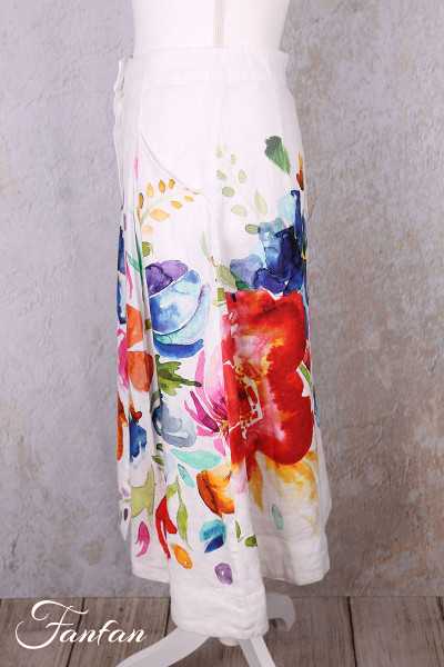 Dolcezza Jupe 26701Basak Erarslan Lin à fleurs