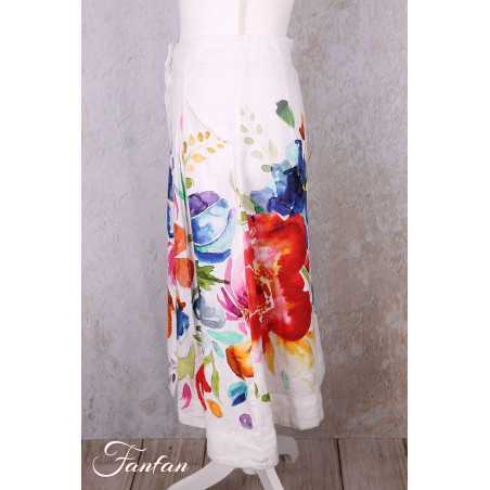 Dolcezza Jupe 26701Basak Erarslan Lin à fleurs