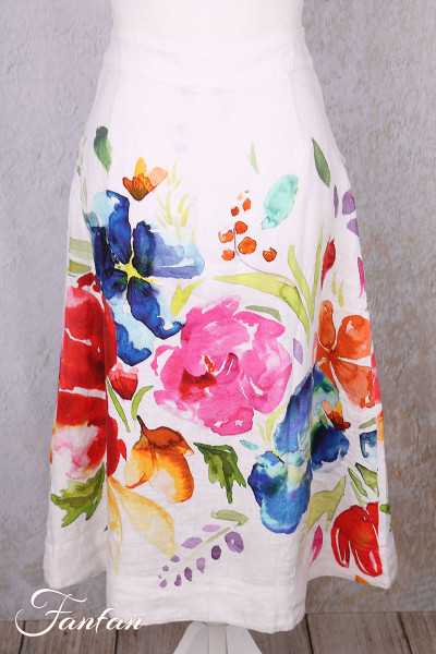 Dolcezza Jupe 26701Basak Erarslan Lin à fleurs