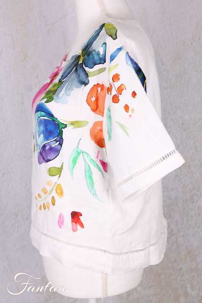 Dolcezza Top 26700 Basak Erarslan Lin à fleurs