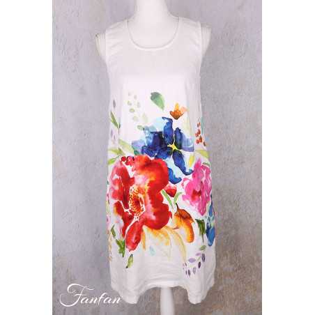 Dolcezza Robe 26703 Basak Erarslan Lin à fleurs