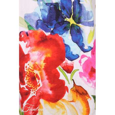 Dolcezza Robe 26703 Basak Erarslan Lin à fleurs