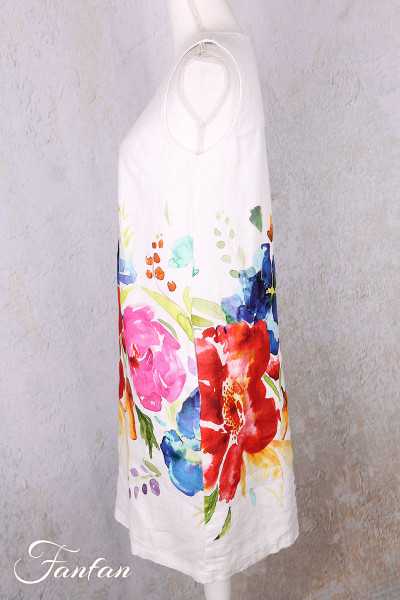 Dolcezza Robe 26703 Basak Erarslan Lin à fleurs