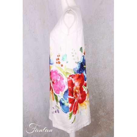 Dolcezza Robe 26703 Basak Erarslan Lin à fleurs