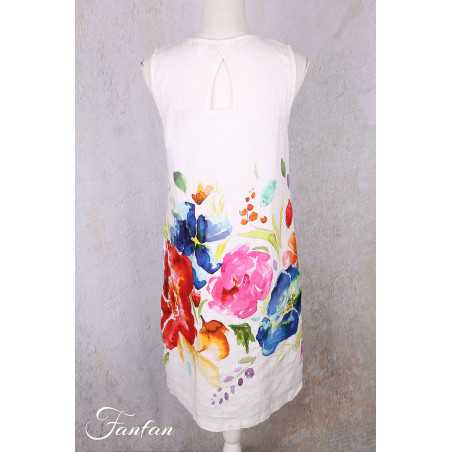 Dolcezza Robe 26703 Basak Erarslan Lin à fleurs