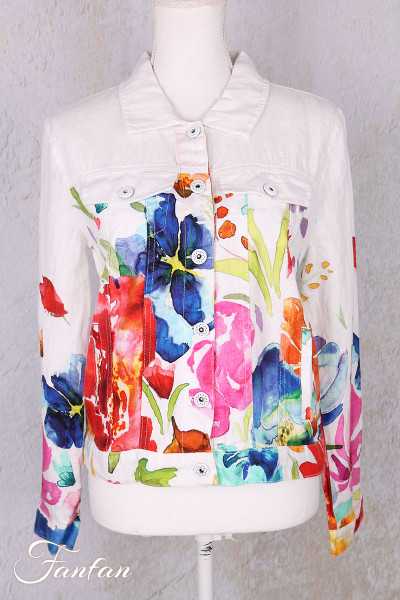 Dolcezza Veste courte 26705 Basak Erarslan lin à fleurs