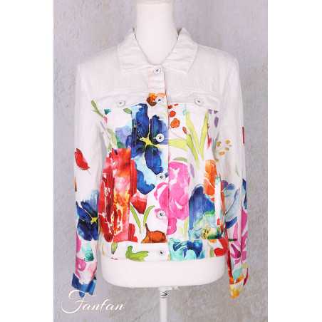 Dolcezza Veste courte 26705 Basak Erarslan lin à fleurs