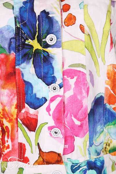 Dolcezza Veste courte 26705 Basak Erarslan lin à fleurs