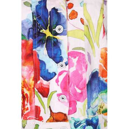 Dolcezza Veste courte 26705 Basak Erarslan lin à fleurs