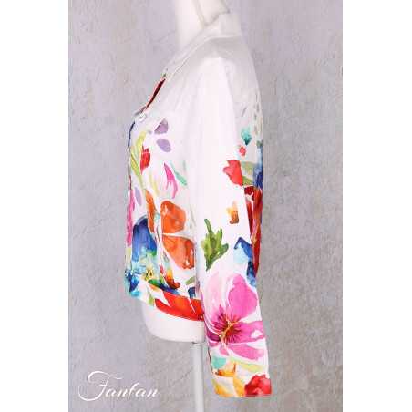 Dolcezza Veste courte 26705 Basak Erarslan lin à fleurs