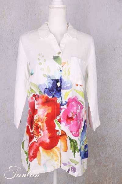 Dolcezza Liquette 26702 Basak Erarslan lin à fleurs