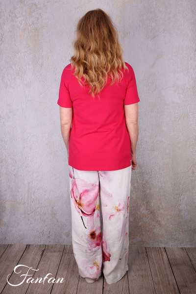 Dolcezza Pantalon 26684 Yuri Kraft Lin à fleurs