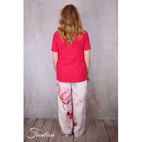 Dolcezza Pantalon 26684 Yuri Kraft Lin à fleurs