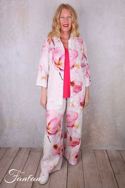 Dolcezza Pantalon 26684 Yuri Kraft Lin à fleurs