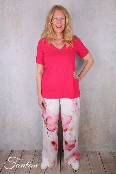 Dolcezza Pantalon 26684 Yuri Kraft Lin à fleurs