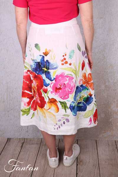 Dolcezza Jupe 26701 Basak Erarslan Lin à fleurs