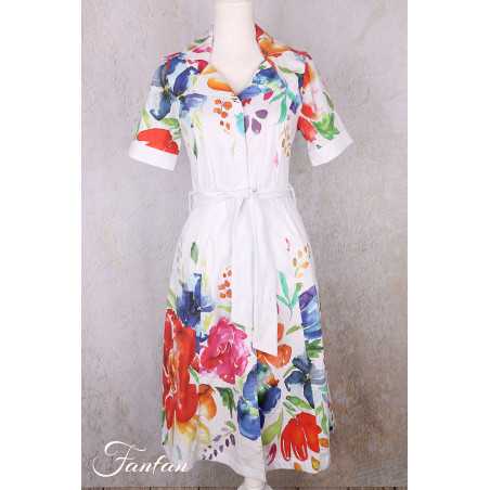 Dolcezza Robe 26708 Basak Erarslan imprimé fleurs