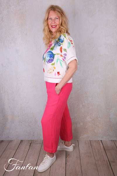 Dolcezza Top 26700 Basak Erarslan Lin à fleurs