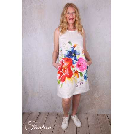 Dolcezza Robe 26703 Basak Erarslan Lin à fleurs