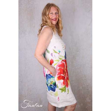 Dolcezza Robe 26703 Basak Erarslan Lin à fleurs