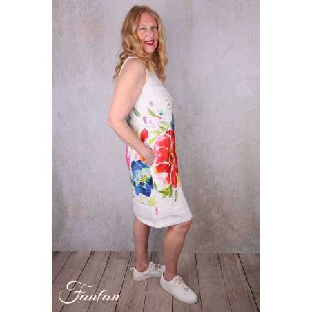 Dolcezza Robe 26703 Basak Erarslan Lin à fleurs