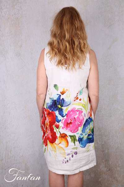 Dolcezza Robe 26703 Basak Erarslan Lin à fleurs