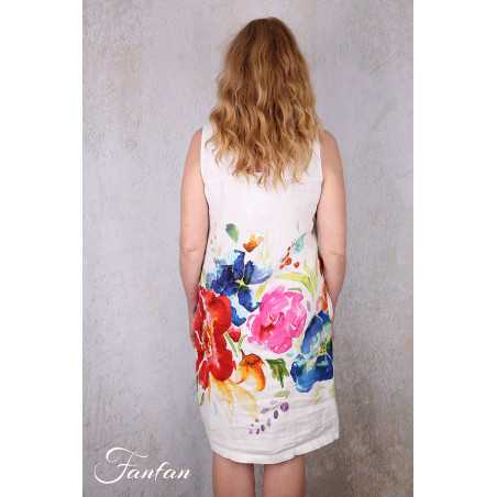 Dolcezza Robe 26703 Basak Erarslan Lin à fleurs