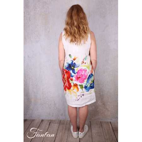 Dolcezza Robe 26703 Basak Erarslan Lin à fleurs