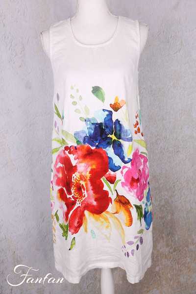 Dolcezza Robe 26703 Basak Erarslan Lin à fleurs