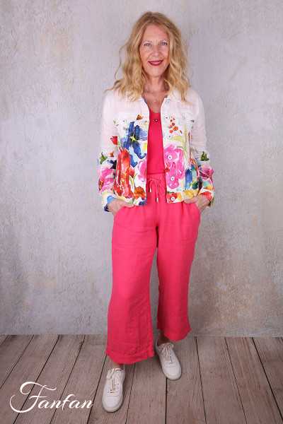 Dolcezza Veste courte 26705 Basak Erarslan lin à fleurs