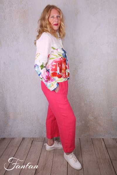 Dolcezza Veste courte 26705 Basak Erarslan lin à fleurs