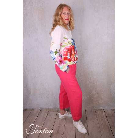 Dolcezza Veste courte 26705 Basak Erarslan lin à fleurs