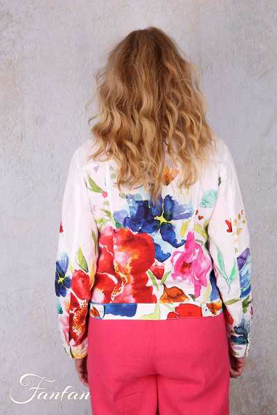 Dolcezza Veste courte 26705 Basak Erarslan lin à fleurs