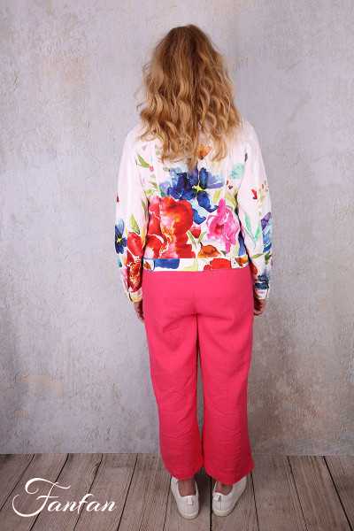 Dolcezza Veste courte 26705 Basak Erarslan lin à fleurs