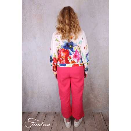 Dolcezza Veste courte 26705 Basak Erarslan lin à fleurs