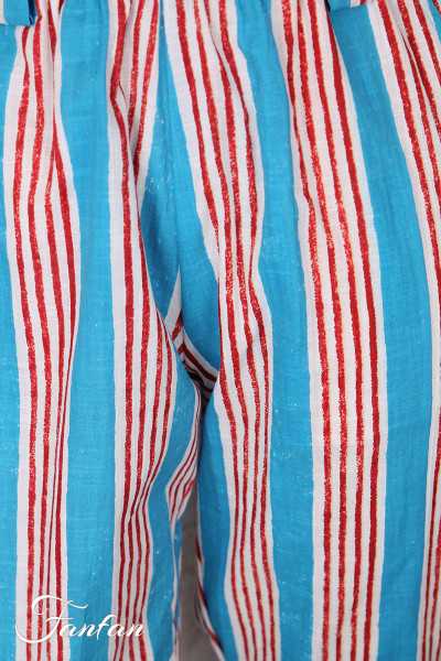 Kali Yog Pantalon Margo bleu rayé