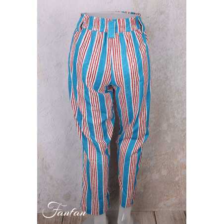 Kali Yog Pantalon Margo bleu rayé