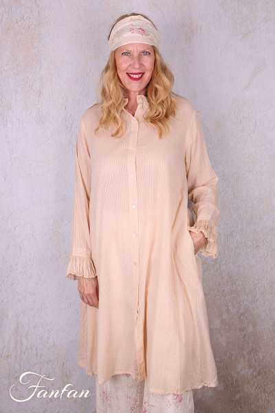 Les Ours Veste longue Mina stripe rose en coton