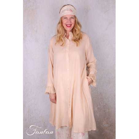 Les Ours Veste longue Mina stripe rose en coton