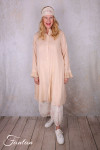 Les Ours Veste longue Mina stripe rose en coton